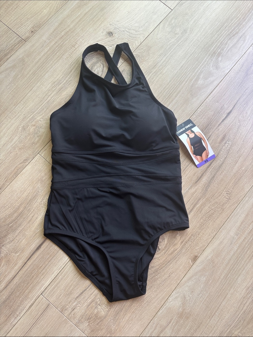 Classic Black One-Piece Swimsuit with Crossback Straps